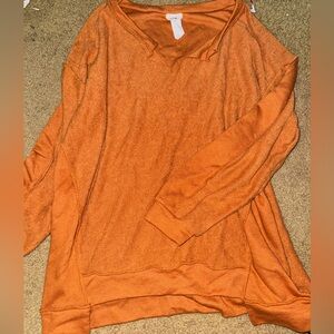 BiBi V-Neck Orange Sweatshirt